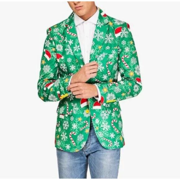 Offstream Men's Ugly Christmas Suit Jacket, Men's Sports Coat, Blazer - Picture 1 of 7